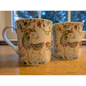 Unicorn Mugs Set/2 By Burton And Burton, Artistic, Colorful Magical 11 oz